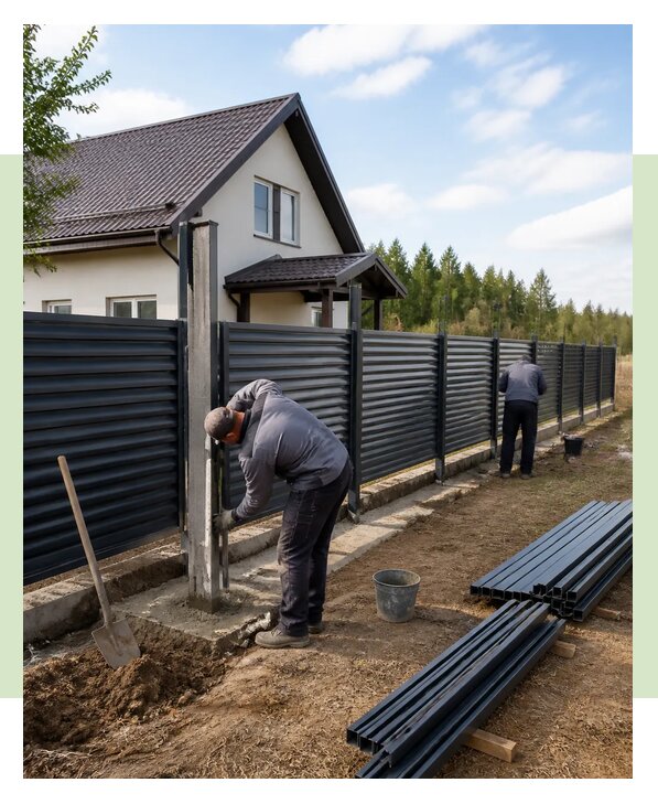 Строительство заборов под ключ с установкой в Иркутске